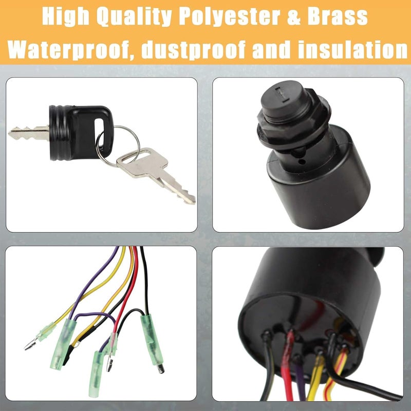 MANUTEX Boat Ignition Switch with Keys 87-17009A5 87-17009A2 for Mer-cury Outboard Motors Control Box with 3 Position and 6 Wires Sierra Marine Ignition Switches MP41070 - Image 2
